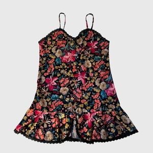 Vintage Hugo Floral Babydoll Lingerie Mini Slip Dress Size S
